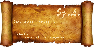 Szecsei Luciusz névjegykártya